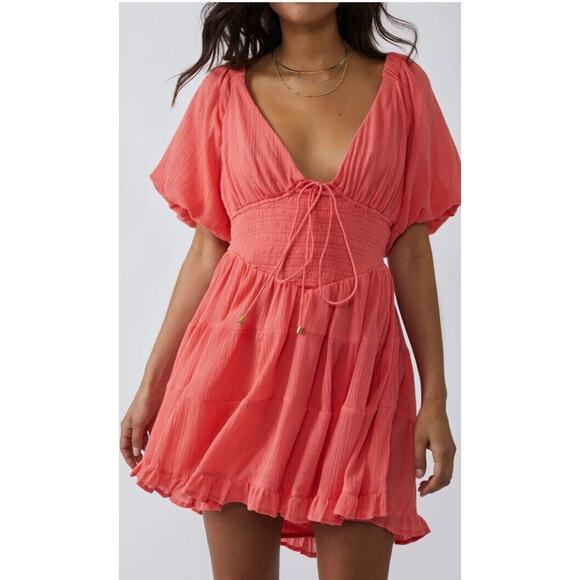 Free People Perfect Day Mini Dress Watermelon Size XS Nwt - Picture 1 of 6